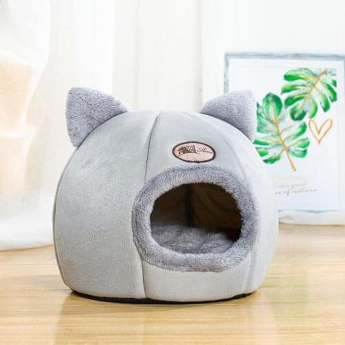 Winter Warm Cat Bed Pet Dog Cat Tent House Comfortable Soft Nest Foldable Sleeping Pad Cute Kitten Puppy Indoor Cave Pet Supplie