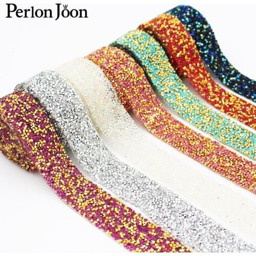 1 yard 3cm resin diamond disordered hot drilling barcode trim clothing shoe bag decoration DIY handmade accessories ribbon TR118