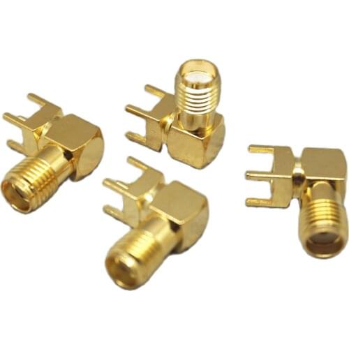 10PCS SMA female Thru Hole plug Right Angle 90 Degrees ( SMA-KWE ) PCB Mount connector RF adapter