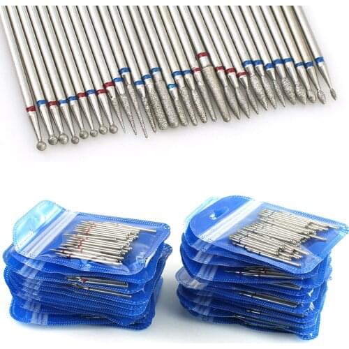 100pc/Set Diamond Nail Drill Bit Rotary Electric Manicure Drills Milling Cutters Bits for Cuticle Remove Tools Accessories