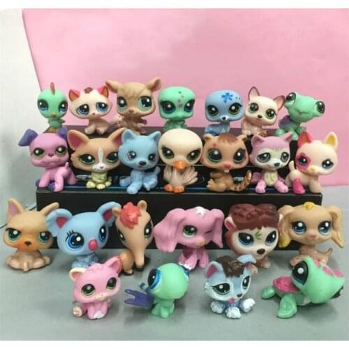 24pcs/lot Pet Dog Cat Animals baby Dolls Anime Models Toys Cute Animals Q Pet cats Action Figure Collection Toys Kids Gifts