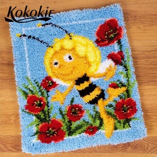 3d cartoon embroidery foamy floralkussen knooppakket diy carpet latch hook rug printed canvas knooppakket tapijten accessories