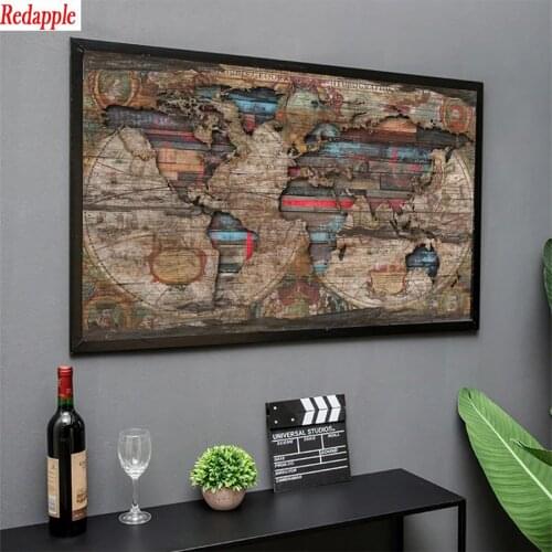 5D DIY Diamond Painting Vintage world map cross stitch full square/round diamond embroidery mosaic painting Home wall decoration