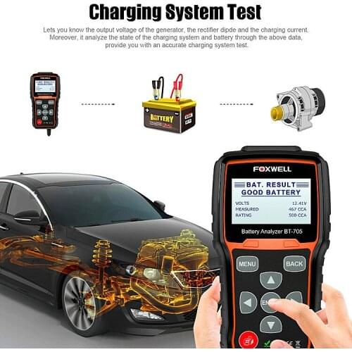 Foxwell BT705 12V 24V Battery Analyzer Battery, Battery Tester, Analyzer