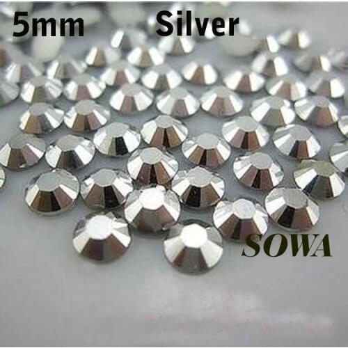 Free Shipping 720pcs/bag SS20 Size 5mm Silver Color Resin Flatback beads,Nail Art beads,DIY Wedding Decoration