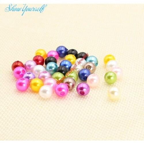 4/5/6/8/10/12mm Mixed Colors Round Shape ABS Imitation Pearls Colorful Loose Beads For Jewelry Making Accessories