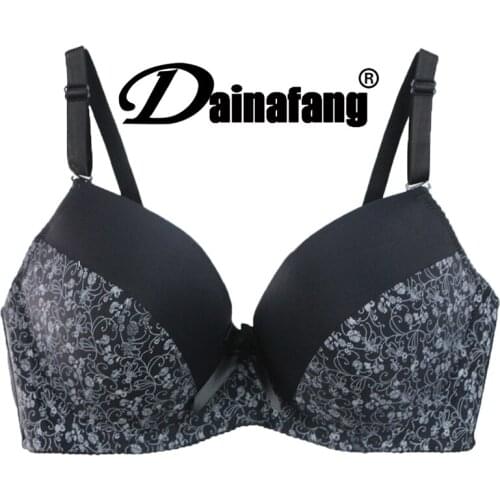 Hot sexy bras for plus size women floral bra push up bralette quarter cup bras larger size cup lingerie womens underwear sutia
