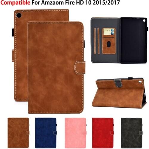 Funda For Amazon Fire HD 10 2017 7th Gen Smart Case Cover For Fire HD 10 2015 5th Coque Capa Soft Shockproof Flip Stand Shell