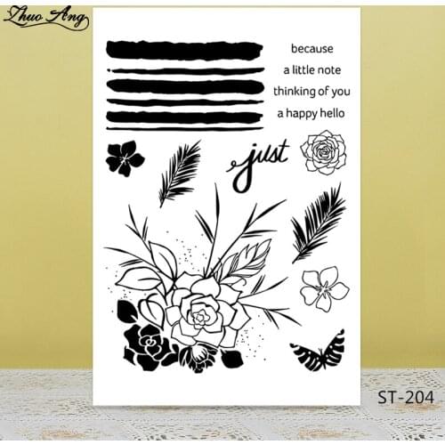 Flowers/blessing Transparent Silicone Stamp/Seal for DIY Scrapbooking/Photo Album Decorative Card Making Clear Stamps Supplies