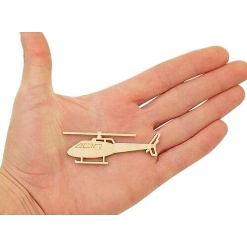 Wooden Helicopter Shape Ornament Art Projects Craft Decoration Gift Decoupage