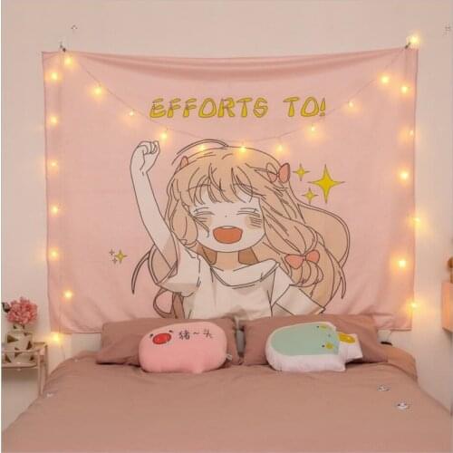 Girl Room Wall Decor Tapestry Kawaii Anime Decor Background Cloth Bedside Secret Space Dormitory Bedroom Ins