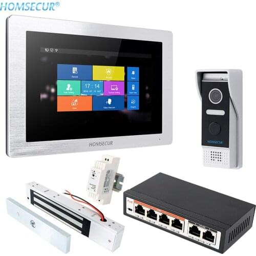 HOMSECUR 7" IP Cat6 Video&Audio Home Intercom 1.0MP Magnetic Lock 280KG Included BC031IP-B+BM714IP-S