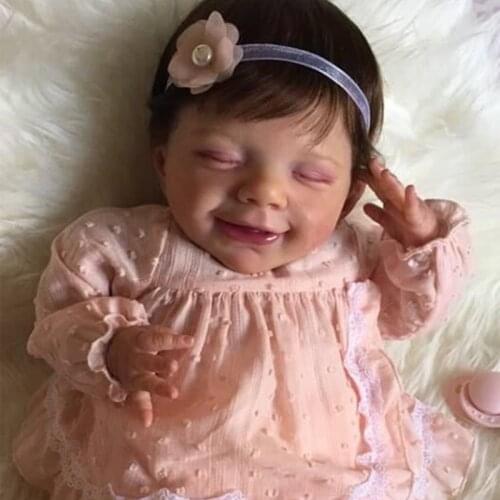 52CM reborn baby doll popular April reborn girl sweet face hand-drawing hair real soft touch cuddly baby dolls gift collectible