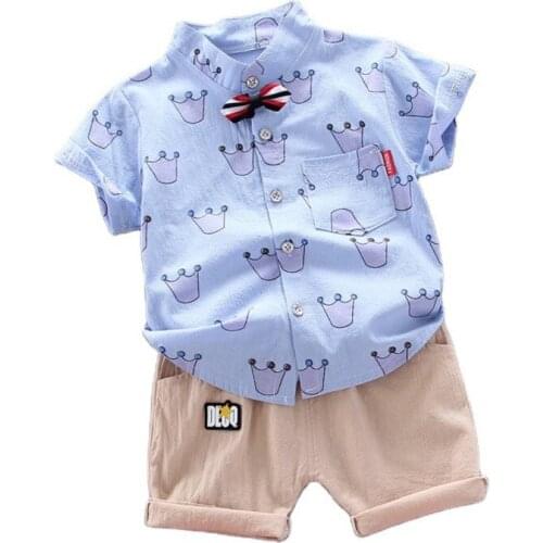 Summer Fashion Children Boys Girls Clothes Set Baby Cartoon Cotton Shirt Shorts 2Pcs/Set Toddler Casual Clothing Kids Tracksuits