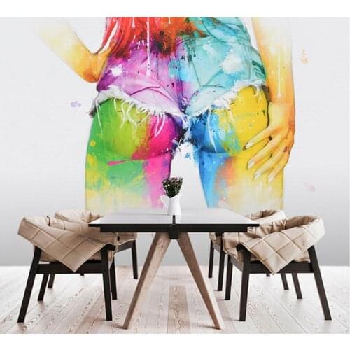 Milofi custom 3D wallpaper mural 3d watercolor art graffiti mural personality background wall bar wallpaper wallpaper