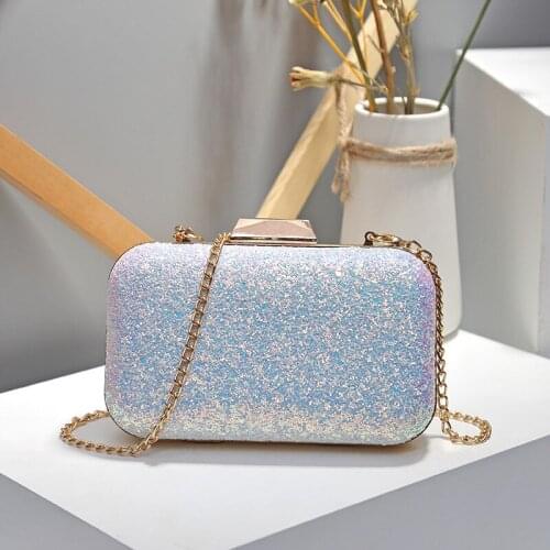 Fashion Frosted Square Head Evening Bags Women Metal Chain Handbags Luxury Crossbody Bag Lady Party Clutches Purse Shoulder Bag