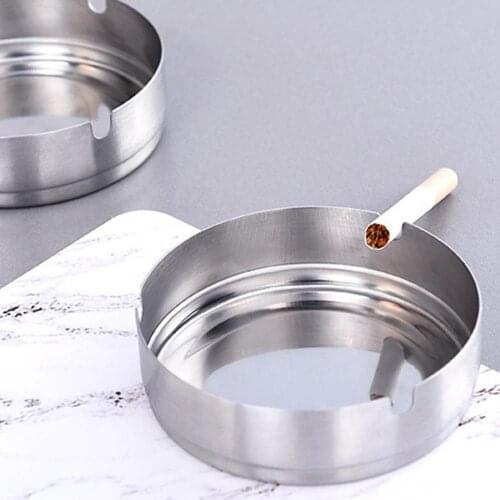 New Portable Stainless Steel Hotel Smoke Dish Cigaret Holder Desktop Round Ashtray Use To Clean