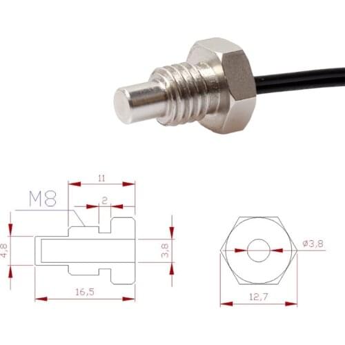 NTC 10K Thermistor Temperature Sensor Thermometer M8 Thread Probe Cable 1m 2m 3m Waterproof