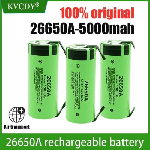 Original New 26650 battery For 26650A 3.7V 5000mAh High Capacity 26650 Li-ion Rechargeable Battery with nickel