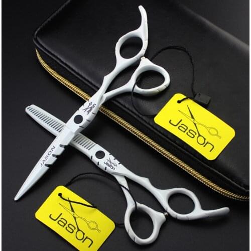 320# 5.5'' Brand Jason TOP GRADE Hairdressing Scissors 440C Professional Barbers Cutting Scissors Thinning Shears Hair Scissors