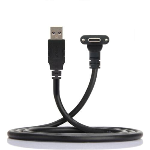 Fit for Oculus Link VR USB 3.1 Type-C Dual Screw Locking to Standard USB3.0 Data Cable