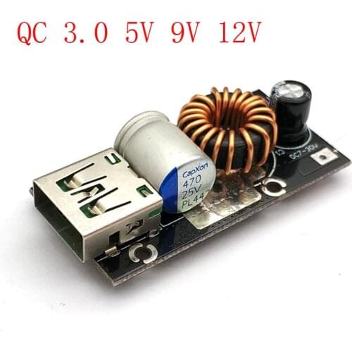 DC-DC Step Down Buck Converter Charging Module USB 7-30V 9V 12V 24V to QC3.0 QC2.0 Fast Quick Charger 5V 9V 12V Circuit Board