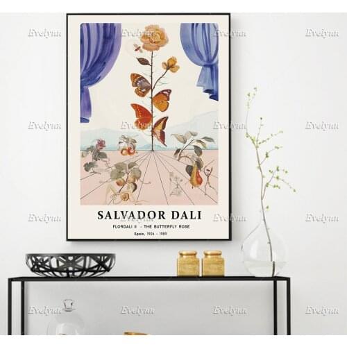 Les Premiers Butterfly Rose By Salvador Dali Poster, Surrealism, Dali Art,Wall Art Prints Home Decor Canvas Gift Floating Frame
