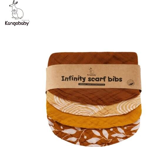 Kangobaby Organic Muslin Infinity Scarf Baby Dribble Bib Sets Festival Decorations Newborn Gift