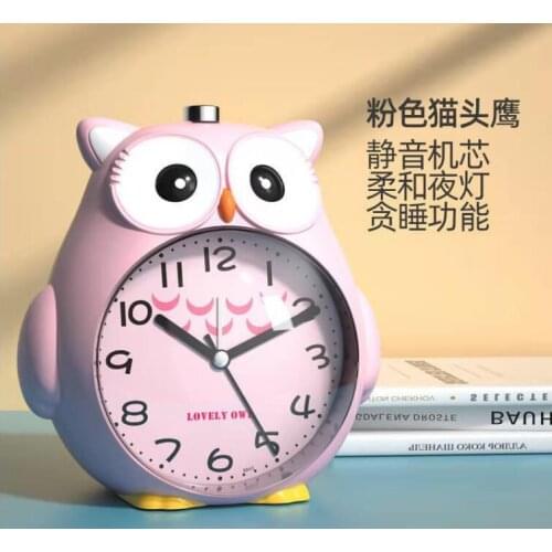 Cute owl alarm clock with luminous and other 3 colors