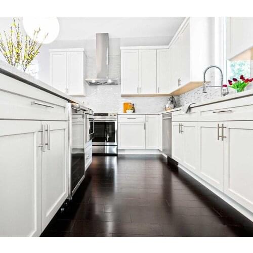 American Style Modern White Shaker Kitchen Cabinets Solid Wood Factory
