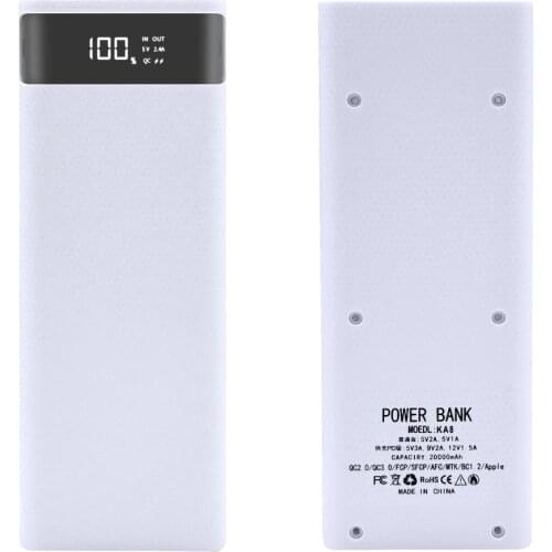 QC 2.0 QC 3.0 Fast Charging USB Power Bank Shell Battery Charger Box LED Digital Display Light 8x 18650 Battery Charger Box