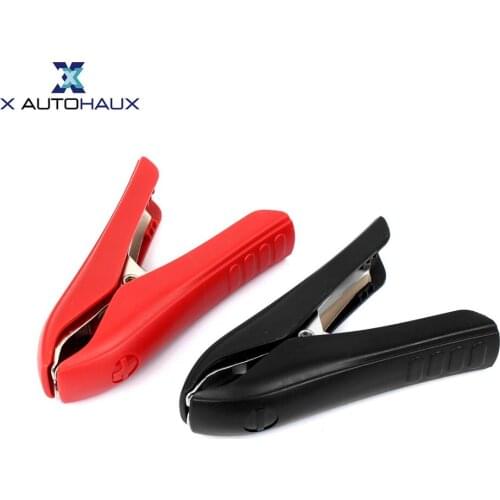 X AUTOHAUX 2PCS Red Black Car Battery Insulated Positive Negative Electrode Clips Clamps Negative Electrode Battery Clip