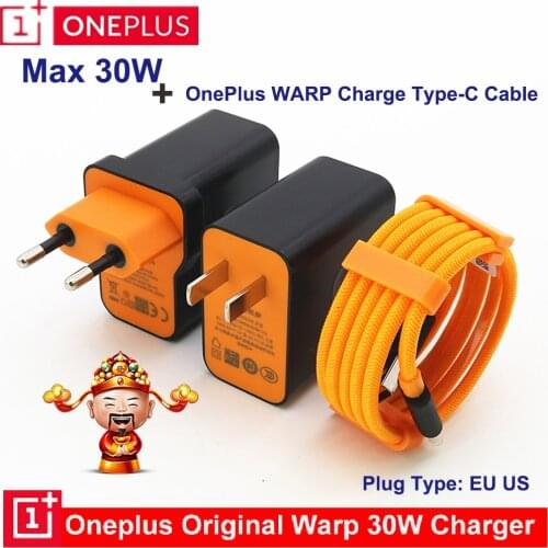 Oneplus 8 Pro Charger Original 30W Warp Charger Dash Charge Oneplus 8 7T Pro 7 6T 6 5T Smartphone Fast Chargingr USB Type Cable