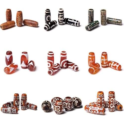 1 pc 9-40 mm Vintage Agat Beads Red Tibetan Agat Craft For DIY Making Jewelry Earrings Women Amulet Buddhism Men Bracelets Charm