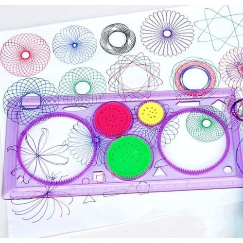 1PC Kids Children Spirograph Geometric Ruler Learning Drawing Tool Stationery For Student Drawing Set Creative Gift