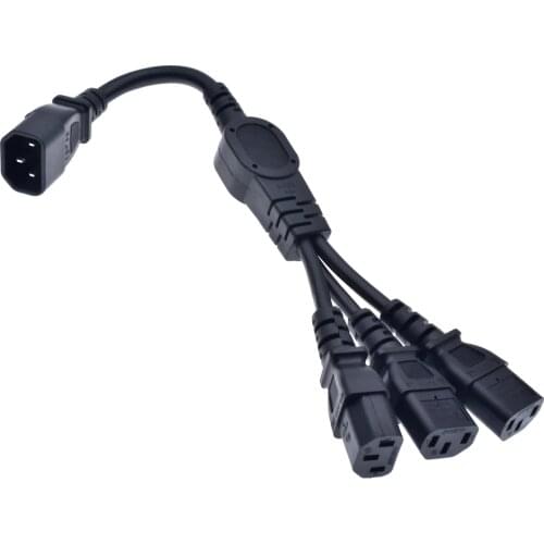 Power cable extension IEC 320 C14 Male Plug to 3 ways C13 Female Y Type Splitter Power Cord , C14 to 3 ways C13, 250V/10A 1pcs