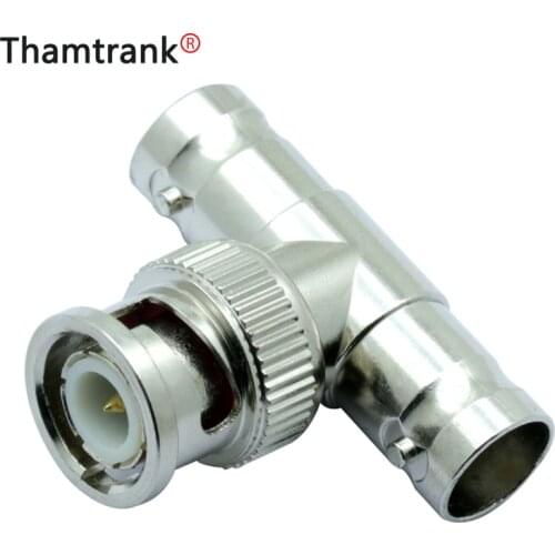 100pcs/lot T Shape BNC Adapter 1 BNC Male Plug to 2 BNC Female Jack Coaxial Connector for CCTV Camera Video Terminal