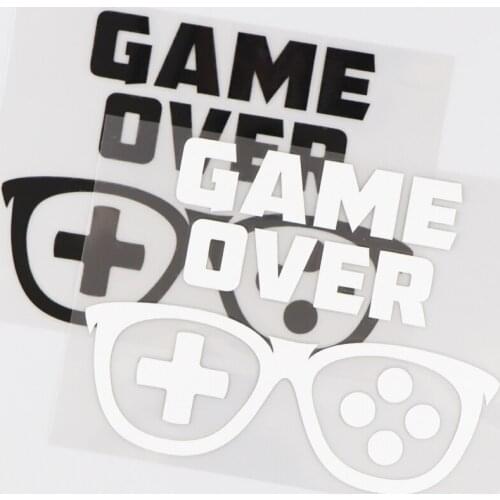 13.4X10.1CM GAME OVER Car Sticker Modern Cartoon Vinyl Decal Fun Glasses