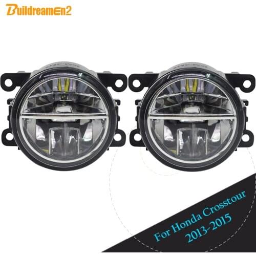 Buildreamen2 2 Pieces Car Styling 4000LM LED Fog Light DRL Daytime Running Lamp White 12V For Honda Crosstour 2013 2014 2015