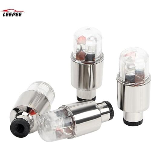 4pcs Spoke LED Light Tire Tyre Valve Cap Bike Car Motorcycle Wheel Cool Wheel Lamp Flashing Different Color