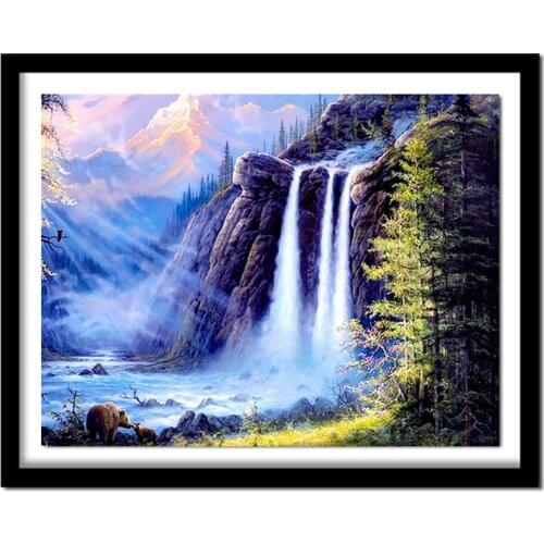 5D Diamond Embroidery Landscape Waterfall DIY Diamond Painting Rhinestones Diamond Crafts Gifts