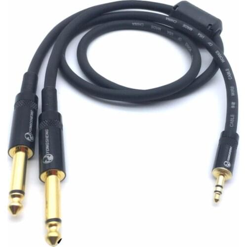 Audiocrast 3.5mm Stereo to Dual 6.35mm Mono Male Audio Cable 3.5mm to 2x 6.5mm OFC Adapter Cable