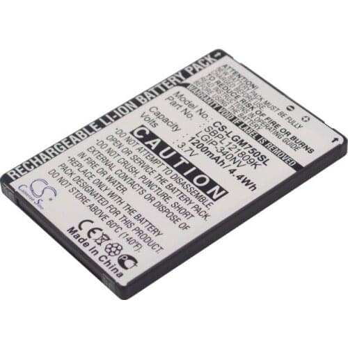 CS 1200mAh/4.44Wh battery for LG Eigen,GM750, Layla, Octane LGIP-340NV, SBPL121809K, SBPP0026903, SBPP0027503