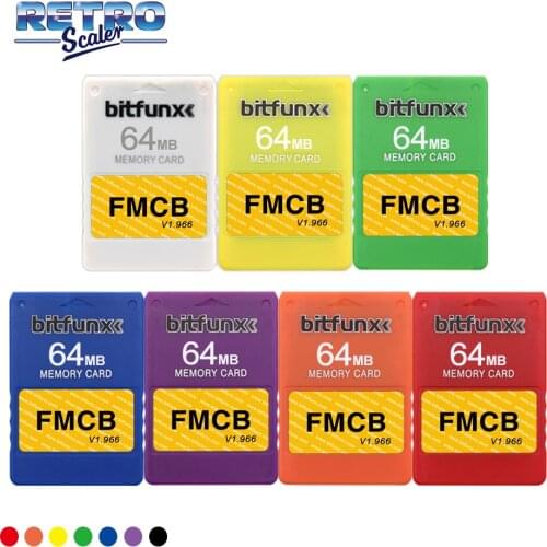 RetroScaler Colorful v1.966 FMCB Free McBoot 64MB Memory Card for PS2 Game Console