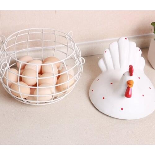 Kitchen Decoration Iron Egg Storage Basket Multi-Functional Creative Storage Basket High Capacity Home Storage Basket Handicraft