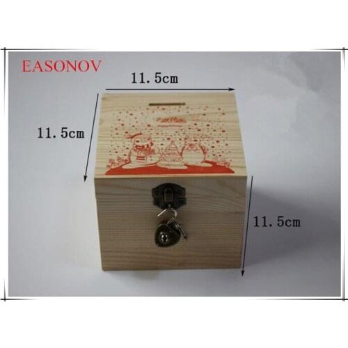 EASONOV 11.5*11.5* Square Wooden Storage Box Christmas Gift Boxs SWooden Gift Box