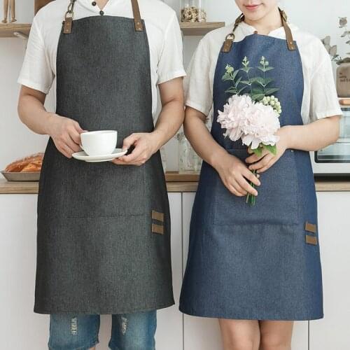 Canvas Apron Wear-resistant Fashion Restaurant Coffee Shop Florist Womens Pinafore Custom Work Clothes Printed Logo