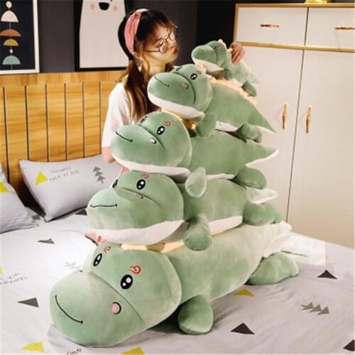 50/80/100/120cm Hot Sale Cartoon Dinosaur Plush Toy Green Pink Blue Funny Dinosaur Stuffed Soft Doll For Kids Birthday Gifts