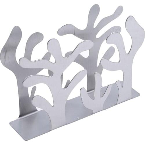 Creative Stainless Steel Tissue Holder Napkin Rack Box Cutlery Floral Hollow-Out Design Table Decoration Tissue Boxes 2020 New
