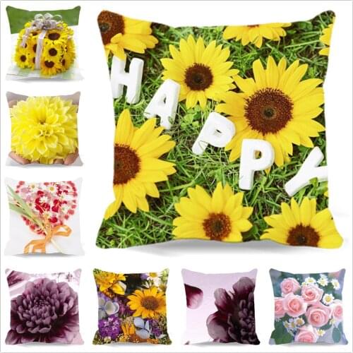 Flowers Chrysanthemum Square Pillow Case Bedding car sofa home decoration Cushion cover 16" 18" 19" 20" 24" 9 style